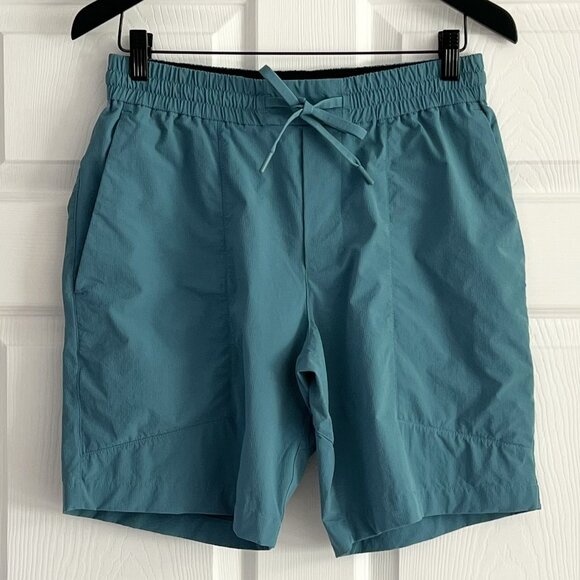 Lululemon Bowline mens Shorts teal 8'' Drawstring Elastic Pockets size M - Picture 1 of 7